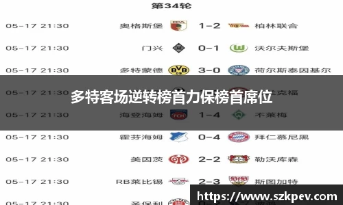 多特客场逆转榜首力保榜首席位